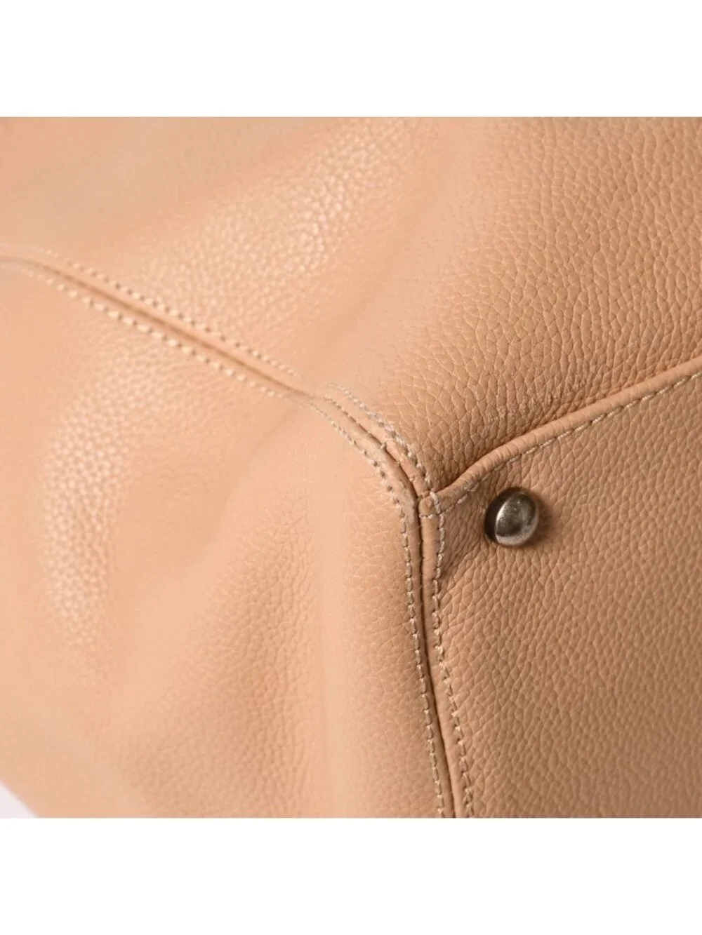Chanel Executive Tote Bag CC Logo Turnlock Calfskin Beige